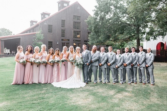 Wedding party wearing for Blush and Mauve May Wedding 2020