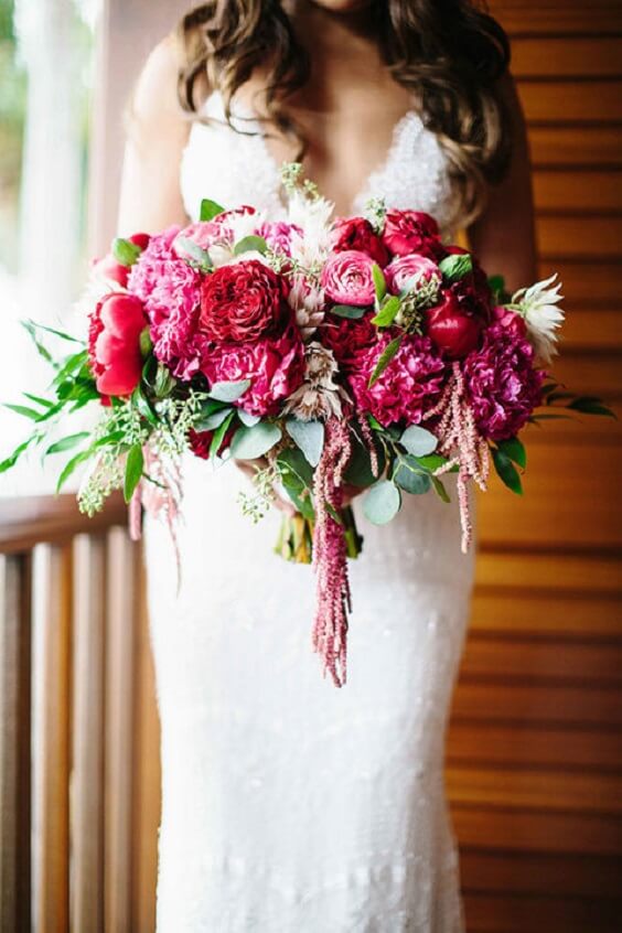 Wedding bouquets for Burgundy and Fuchsia May Wedding 2020