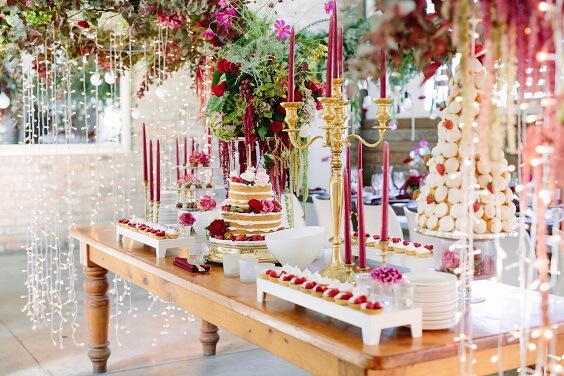 Wedding cake bisucuits for Burgundy and Fuchsia May Wedding 2020