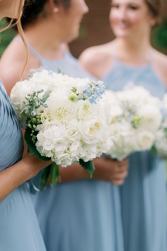 Light blue bridesmaid dresses for Light blue and White May Wedding 2020