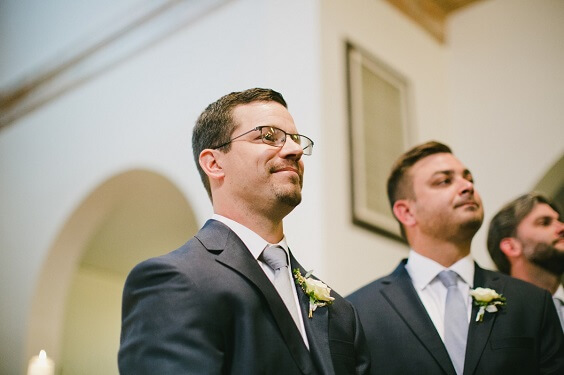 Deep grey suits for Light blue and White May Wedding 2020