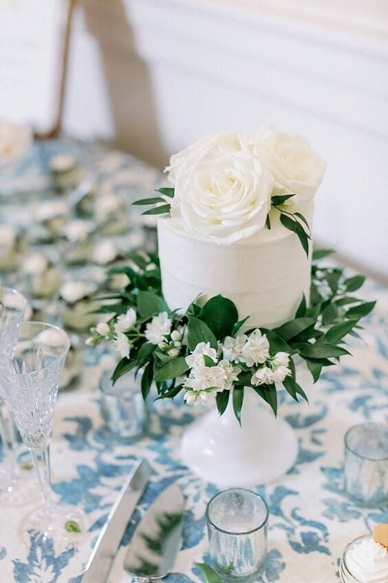 Wedding cake for Light blue and White May Wedding 2020