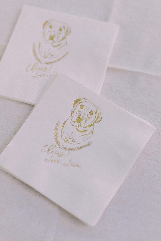 Weddin paper napkins for Light blue and White May Wedding 2020