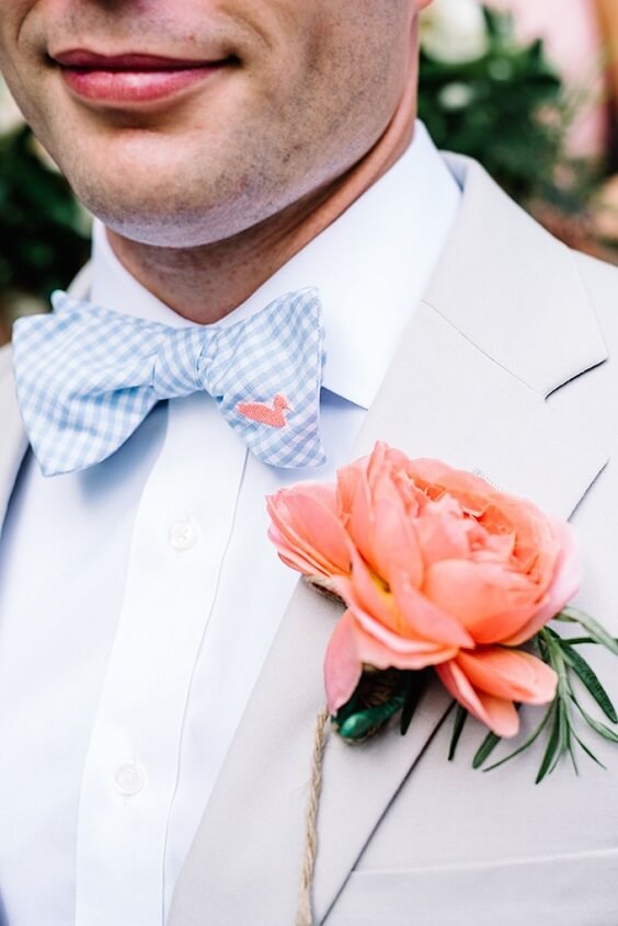 Silver grey suits for Peach and Silver Grey May Wedding 2020