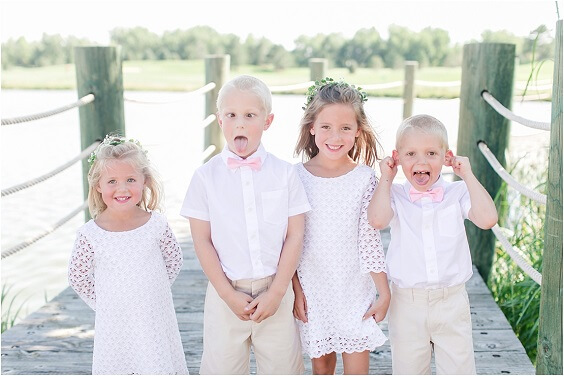 Flower girl ring bearer for Pale Lilac and Pink May Wedding 2020