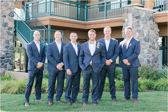 Navy blue suits for Pale Lilac and Pink May Wedding 2020