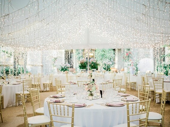 Wedding table decorations for Pale Lilac and Pink May Wedding 2020