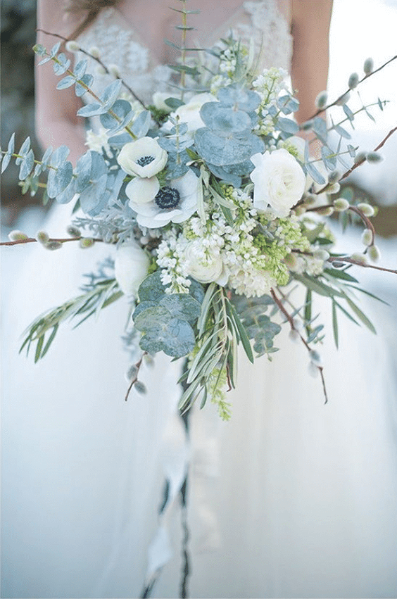 Wedding bouquet for Ice Blue, Aqua and Silver Winter Wedding Ideas