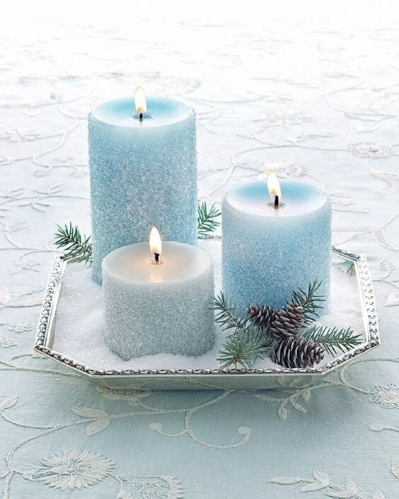 Wedding candles for Ice Blue, Aqua and Silver Winter Wedding Ideas