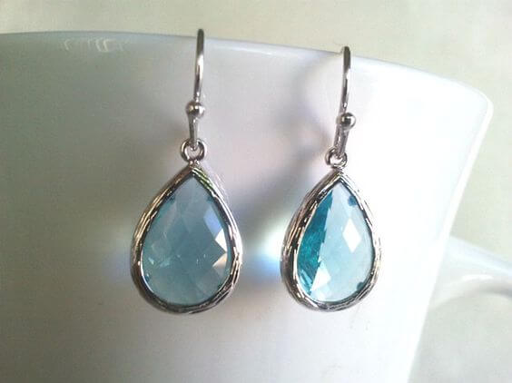 Wedding earrings for Ice Blue, Aqua and Silver Winter Wedding Ideas