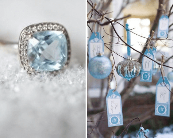 Wedding rings for Ice Blue, Aqua and Silver Winter Wedding Ideas