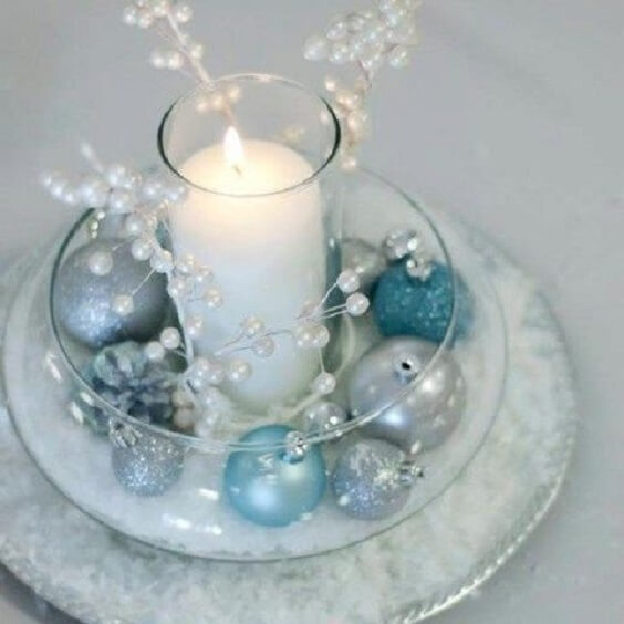 Wedding table decorations for Ice Blue, Aqua and Silver Winter Wedding Ideas