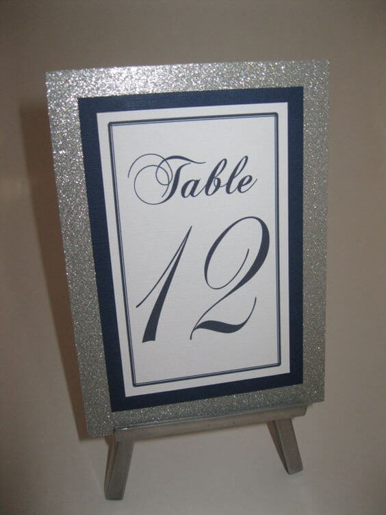 Wedding table numbers for Navy, Grey and White Winter Wedding