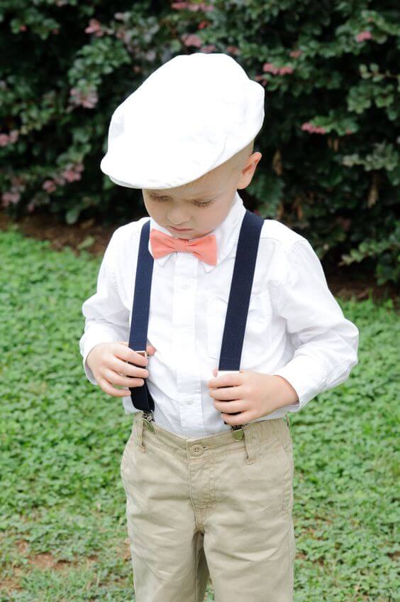 Ring bearer for Coral and Green wedding