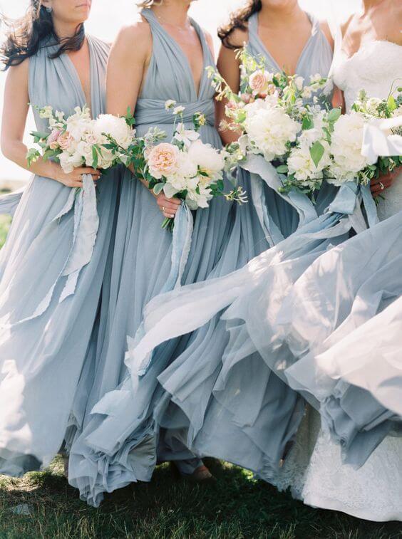 Dusty Blue bridesmaid dresses for Dusty blue and Blush wedding