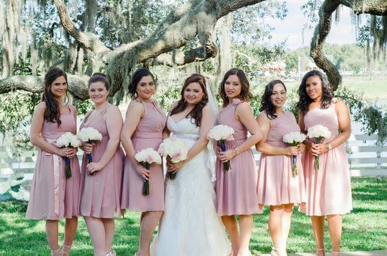 Bridesmaid dresses for Dusty rose wedding