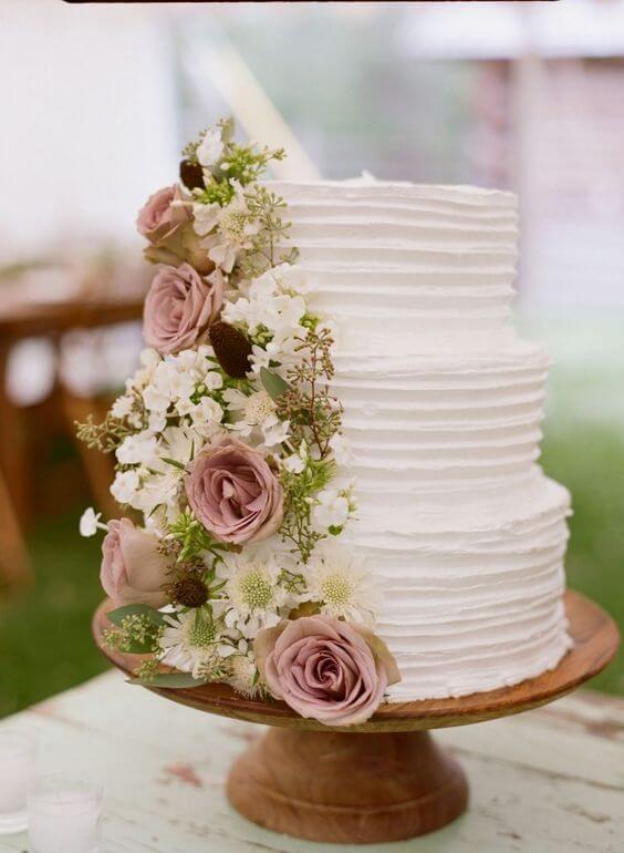 wedding cake for Dusty rose wedding