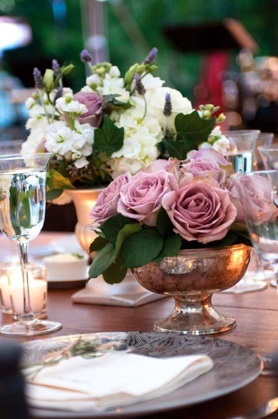 wedding centerpieces for Dusty rose wedding