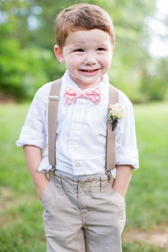 Ring bearer for rose gold and blush wedding