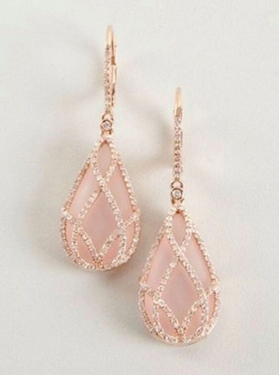 Wedding earrings for rose gold and blush wedding