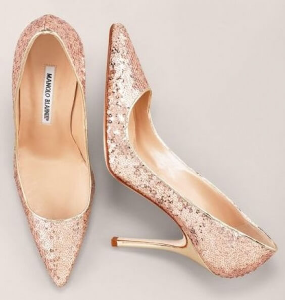 Wedding shoes for rose gold and blush wedding