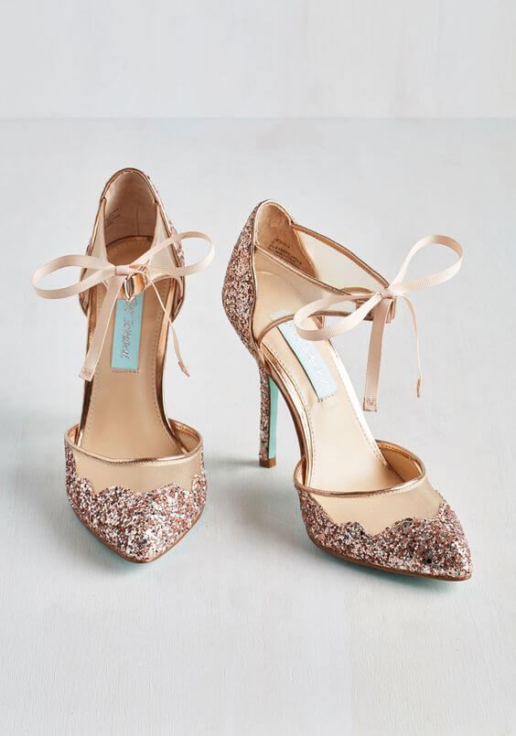 Wedding shoes for rose gold and blush wedding