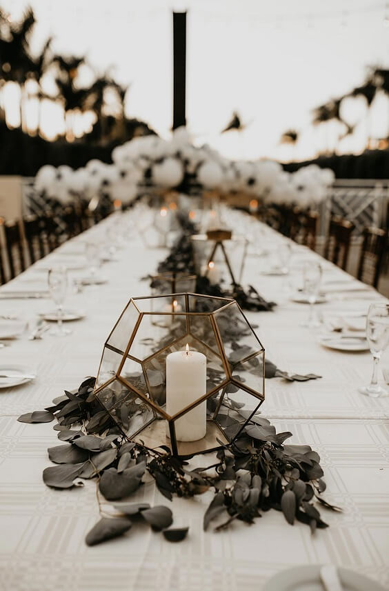 wedding table decorations for bohemian sage green black and brown fall wedding