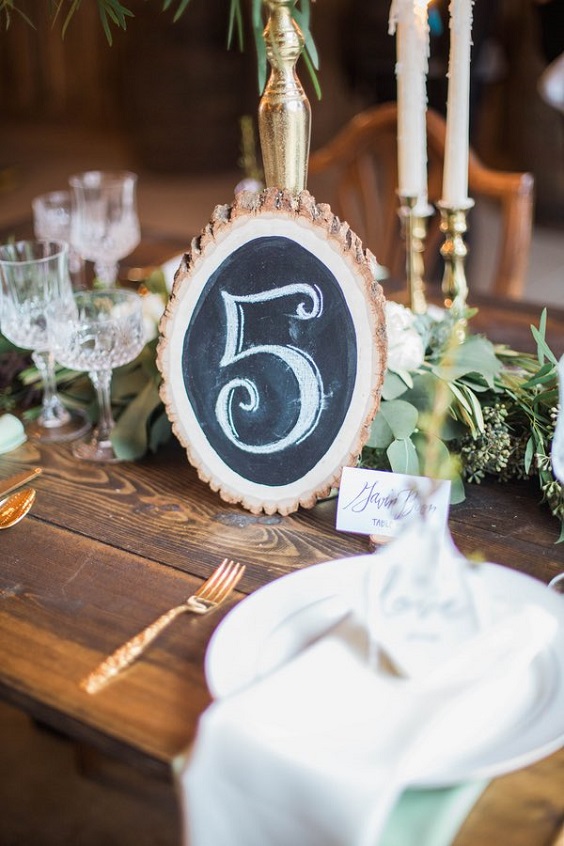 wedding table decorations for bohemian sage green black and brown fall wedding 5