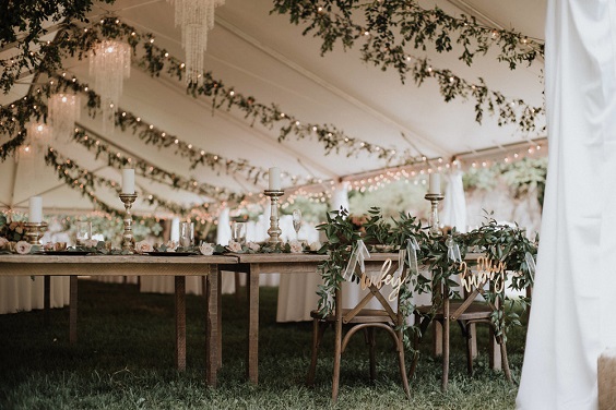 wedding venue decoration for bohemian sage green black and brown fall wedding 2