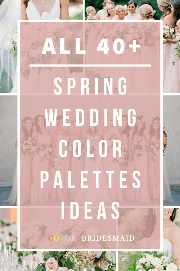 toutes les palettes de couleurs de mariage de printemps