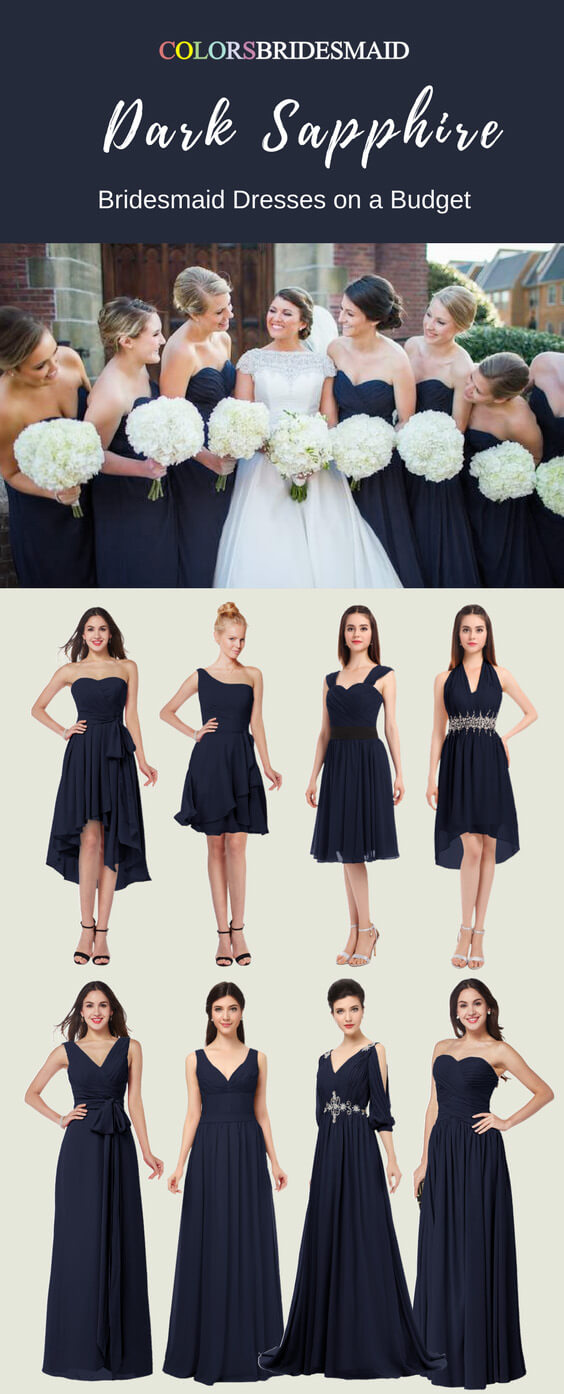 Amazing Bridesmaid Dresses in Dark Sapphire for You