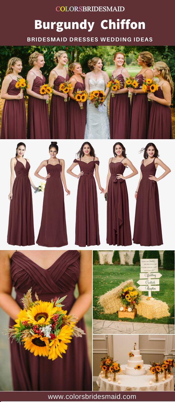 Appealing Burgundy Chiffon Bridesmaid Dresses That You Are Looking For ...