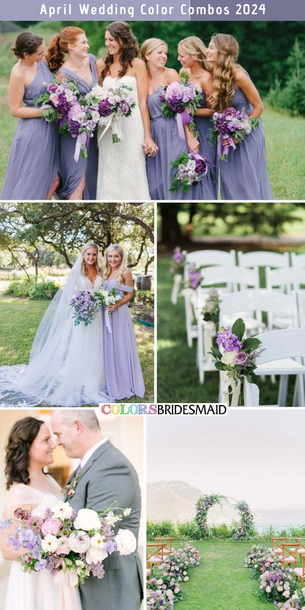 8 Romantic April Wedding Color Combos for 2024 for 2024 -  Lavender + Grey
