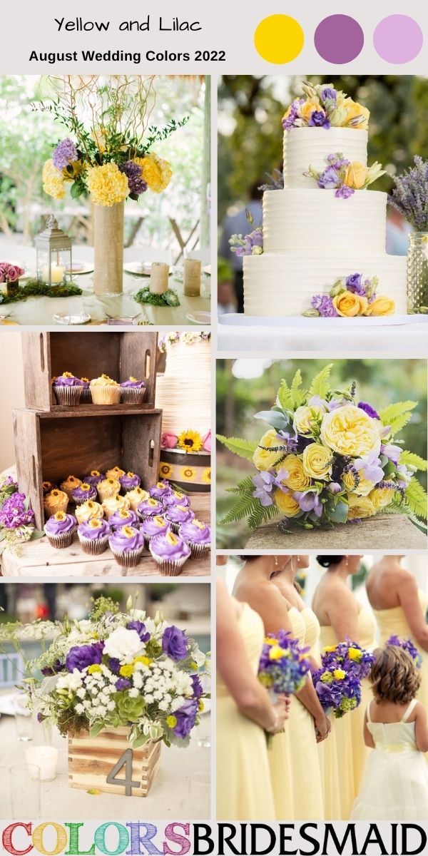 August Wedding Colors 2022 Yellow and Lilac