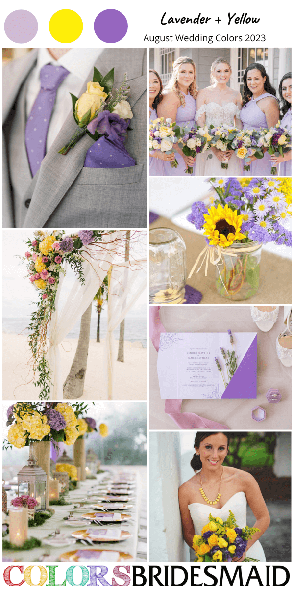 perfect august wedding color ideas for 2023 lavender and yellow