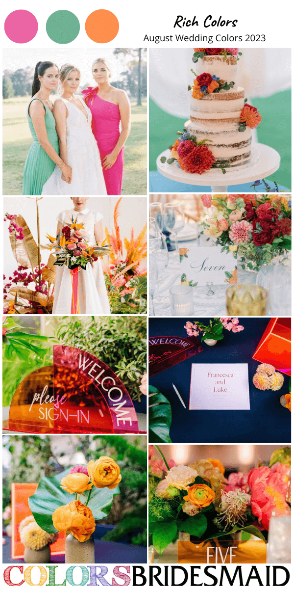 perfect august wedding color ideas for 2023 rich colors