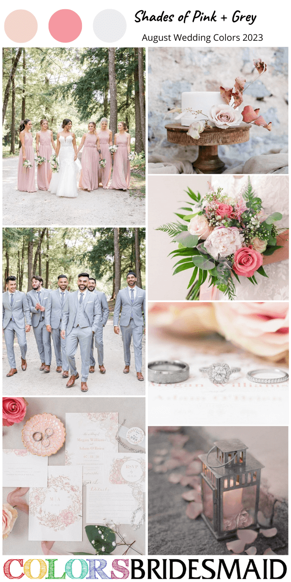 perfect august wedding color ideas for 2023 shades of pink and grey