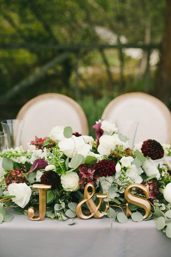 Champagne and Burgundy Fall Wedding Color Ideas