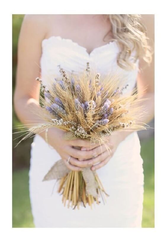 Wedding Bouquets for Rustic Wheat Fall Wedding