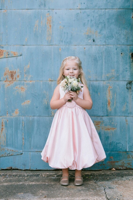Flower girl for Pink and Gold Fall Wedding