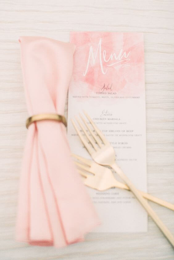 Napkins for Pink and Gold Fall Wedding