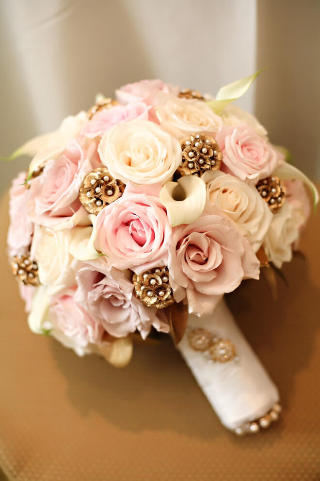 Wedding bouquets for Pink and Gold Fall Wedding