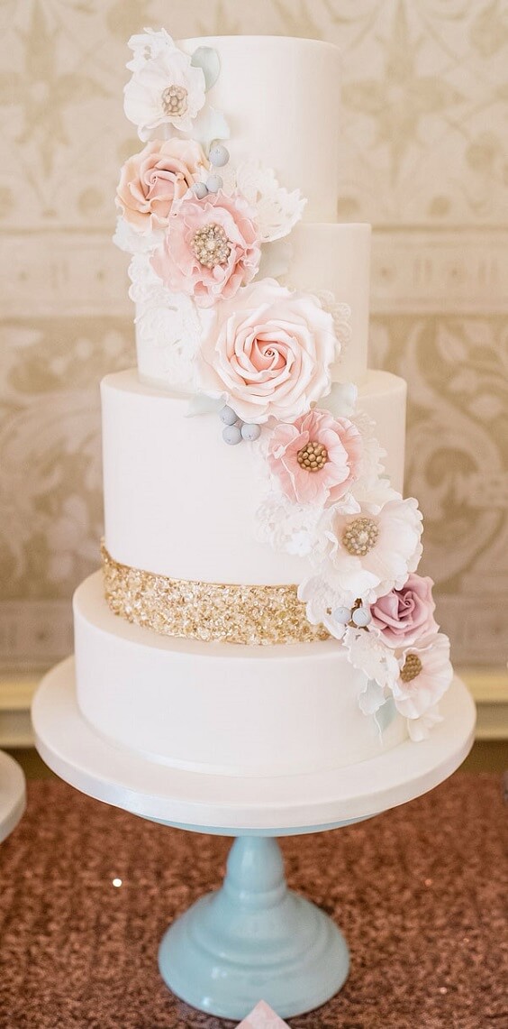 Wedding cakes for Pink and Gold Fall Wedding