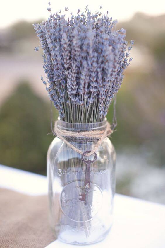 Lavender centerpieces for Lavender Fall wedding