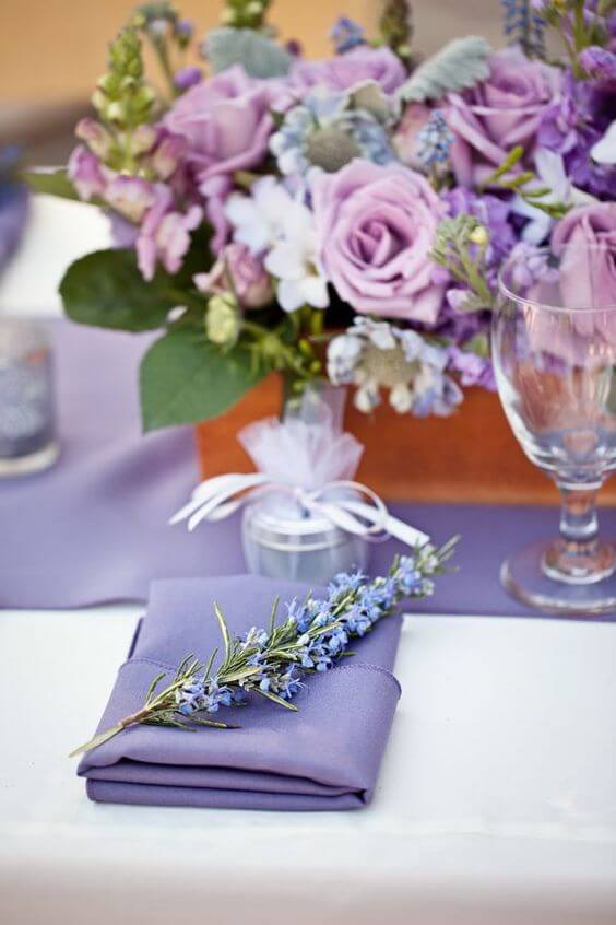 Lavender napkins for Lavender Fall wedding