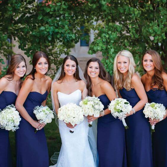 Bridesmaid dresses for Navy Blue Fall wedding