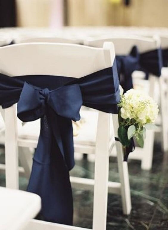 Wedding chairs for Navy Blue Fall wedding