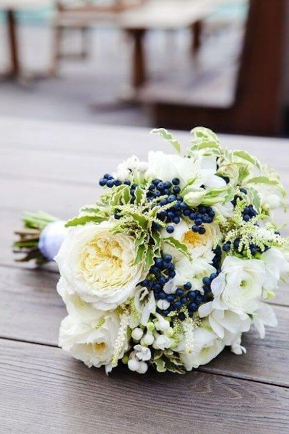 Wedding flowers for Navy Blue Fall wedding