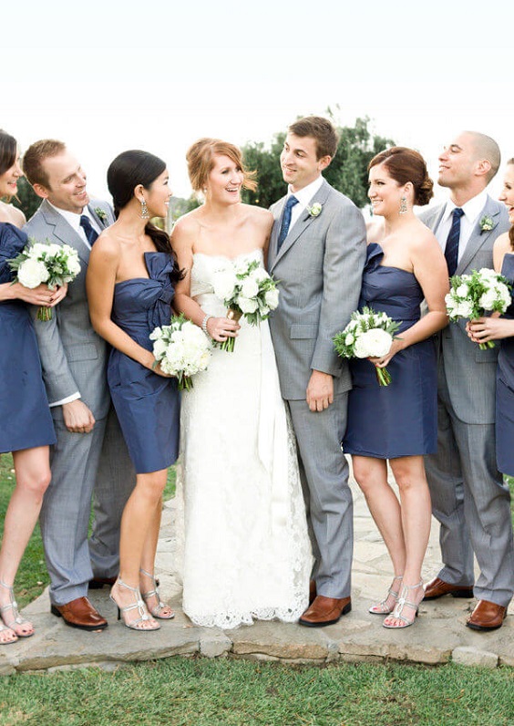Wedding party for Navy Blue Fall wedding