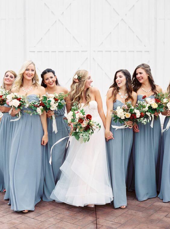 Classic Burgundy and Dusty Blue Fall Wedding Color Ideas - ColorsBridesmaid